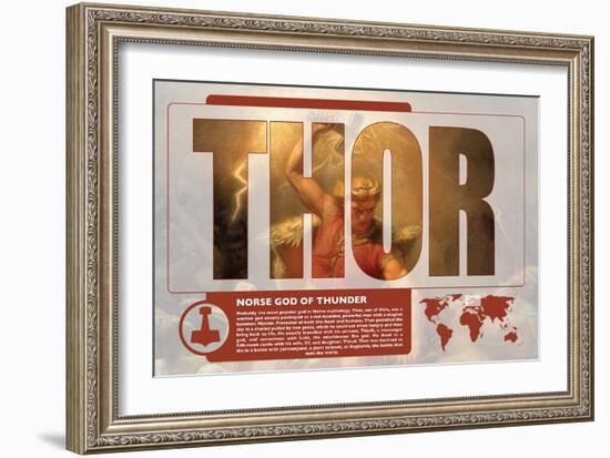 Thor World Mythology Poster-Christopher Rice-Framed Art Print