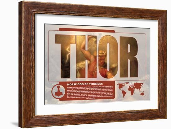 Thor World Mythology Poster-Christopher Rice-Framed Art Print