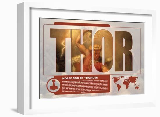 Thor World Mythology Poster-Christopher Rice-Framed Art Print