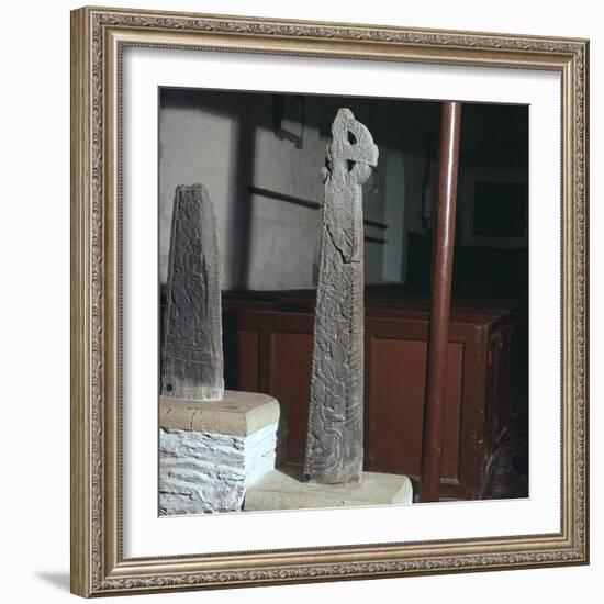 Thorleif Hmakki's cross at Braddan on the Isle of Man. Artist: Unknown-Unknown-Framed Photographic Print