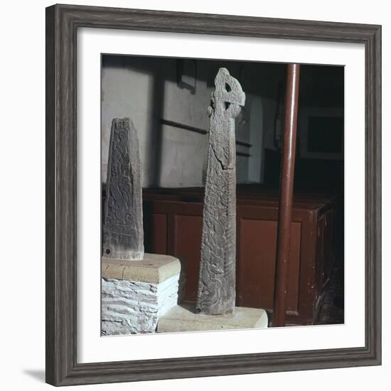 Thorleif Hmakki's cross at Braddan on the Isle of Man. Artist: Unknown-Unknown-Framed Photographic Print