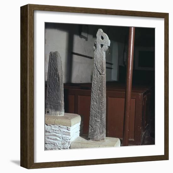 Thorleif Hmakki's cross at Braddan on the Isle of Man. Artist: Unknown-Unknown-Framed Photographic Print