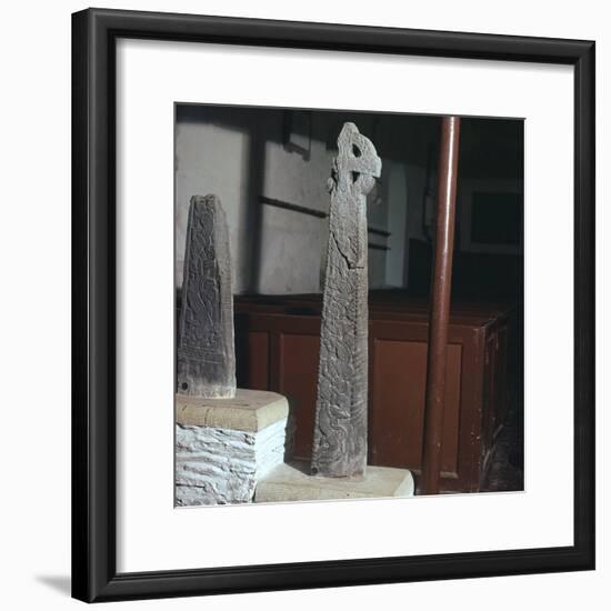 Thorleif Hmakki's cross at Braddan on the Isle of Man. Artist: Unknown-Unknown-Framed Photographic Print