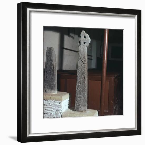 Thorleif Hmakki's cross at Braddan on the Isle of Man. Artist: Unknown-Unknown-Framed Photographic Print