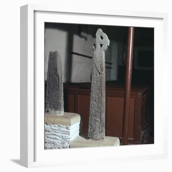 Thorleif Hmakki's cross at Braddan on the Isle of Man. Artist: Unknown-Unknown-Framed Photographic Print