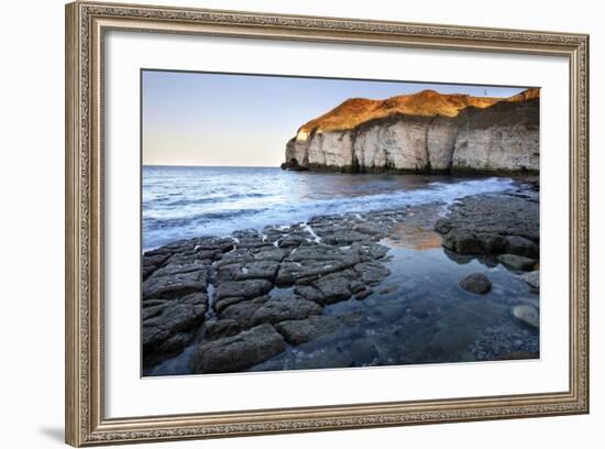 Thornwick Bay at Sunset-Mark Sunderland-Framed Photographic Print