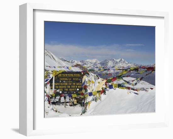 Thorong La (Thorung La), Pass at 5416m, Annapurna Conservation Area, Gandaki, Pashchimanchal, Nepal-Jochen Schlenker-Framed Photographic Print