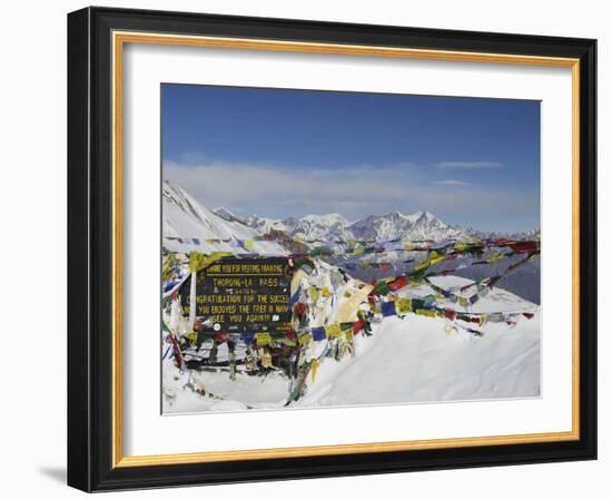 Thorong La (Thorung La), Pass at 5416m, Annapurna Conservation Area, Gandaki, Pashchimanchal, Nepal-Jochen Schlenker-Framed Photographic Print