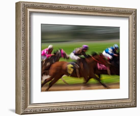 Thoroughbred Horses Racing at Keeneland Race Track, Lexington, Kentucky, USA-Adam Jones-Framed Photographic Print