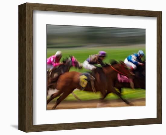 Thoroughbred Horses Racing at Keeneland Race Track, Lexington, Kentucky, USA-Adam Jones-Framed Photographic Print