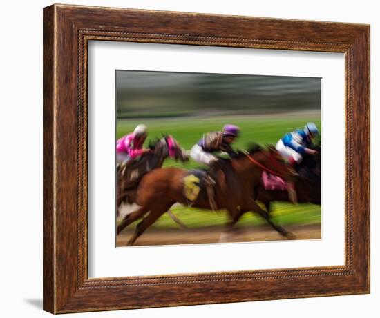 Thoroughbred Horses Racing at Keeneland Race Track, Lexington, Kentucky, USA-Adam Jones-Framed Photographic Print