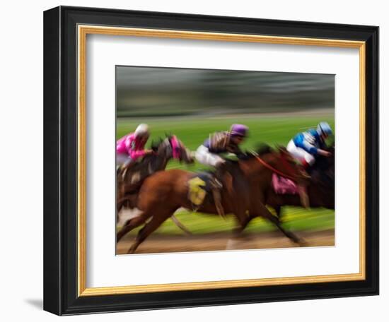 Thoroughbred Horses Racing at Keeneland Race Track, Lexington, Kentucky, USA-Adam Jones-Framed Photographic Print