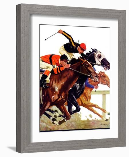 "Thoroughbred Race,"August 4, 1934-Maurice Bower-Framed Giclee Print
