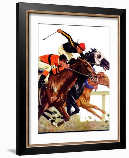 "Thoroughbred Race,"August 4, 1934-Maurice Bower-Framed Giclee Print