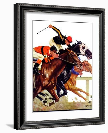 "Thoroughbred Race,"August 4, 1934-Maurice Bower-Framed Giclee Print