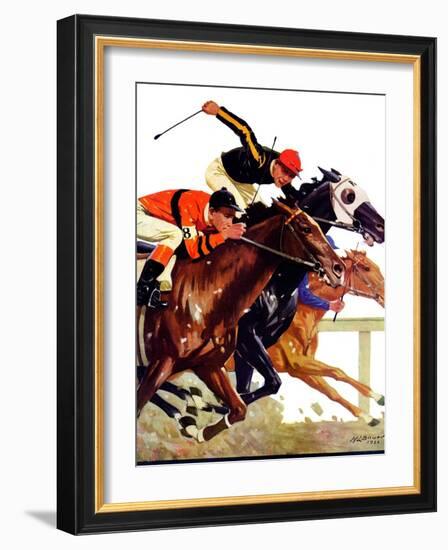 "Thoroughbred Race,"August 4, 1934-Maurice Bower-Framed Giclee Print