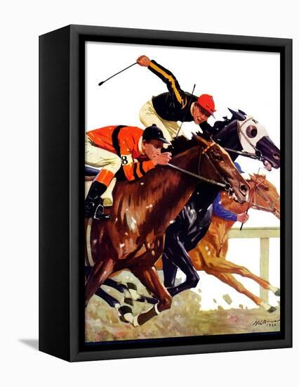 "Thoroughbred Race,"August 4, 1934-Maurice Bower-Framed Premier Image Canvas