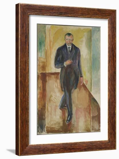 Thorvald Lochen, 1918 (Oil on Canvas)-Edvard Munch-Framed Giclee Print