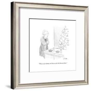 "Those are for Santa, and these are for the Amazon drone." - Cartoon-Emily Flake-Framed Premium Giclee Print