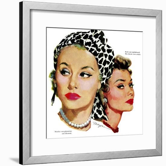 Those Midford Girls, B - Saturday Evening Post "Leading Ladies", December 31, 1955 pg.15-Robert Meyers-Framed Giclee Print