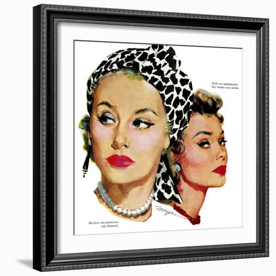 Those Midford Girls, B - Saturday Evening Post "Leading Ladies", December 31, 1955 pg.15-Robert Meyers-Framed Giclee Print