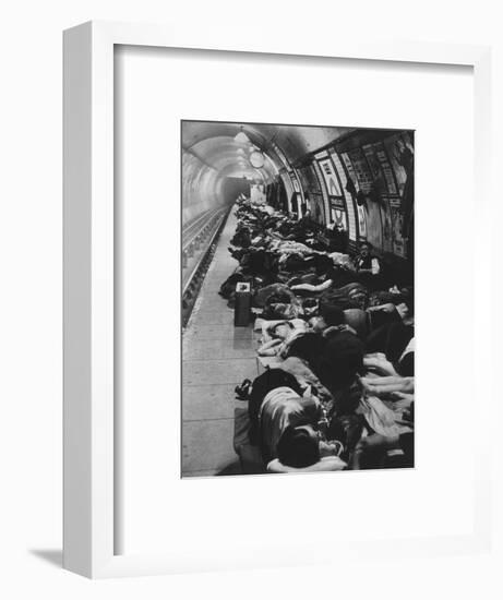 'Those who went to shelters began a new kind of night-life, 11th November, 1940', 1942-Unknown-Framed Photographic Print