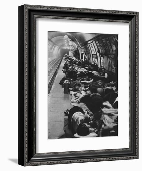 'Those who went to shelters began a new kind of night-life, 11th November, 1940', 1942-Unknown-Framed Photographic Print