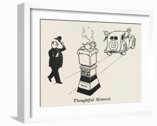 Thoughtful Motorists-William Heath Robinson-Framed Art Print