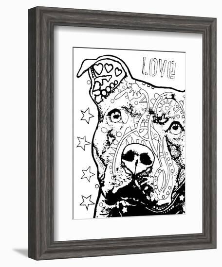 Thoughtful Pitbull CB 1-Dean Russo-Framed Giclee Print