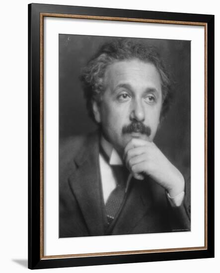 Thoughtful Portrait of Physicist Albert Einstein-Emil Otto Hoppé-Framed Premium Photographic Print