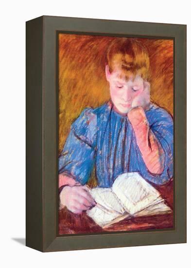 Thoughtful Reader by Cassatt-Mary Cassatt-Framed Stretched Canvas