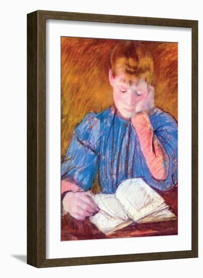 Thoughtful Reader by Cassatt-Mary Cassatt-Framed Premium Giclee Print