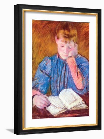 Thoughtful Reader by Cassatt-Mary Cassatt-Framed Premium Giclee Print