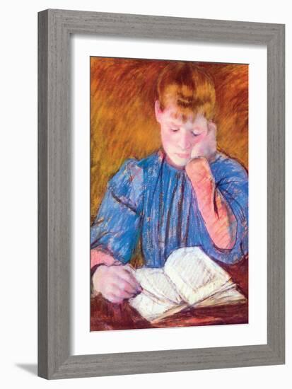 Thoughtful Reader by Cassatt-Mary Cassatt-Framed Art Print