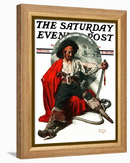 "Thoughts of Home" Saturday Evening Post Cover, June 14,1924-Norman Rockwell-Framed Premier Image Canvas