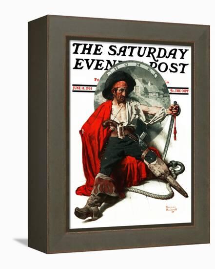 "Thoughts of Home" Saturday Evening Post Cover, June 14,1924-Norman Rockwell-Framed Premier Image Canvas