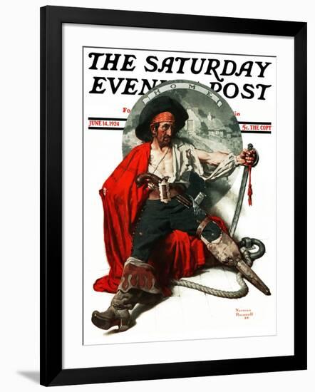 "Thoughts of Home" Saturday Evening Post Cover, June 14,1924-Norman Rockwell-Framed Giclee Print