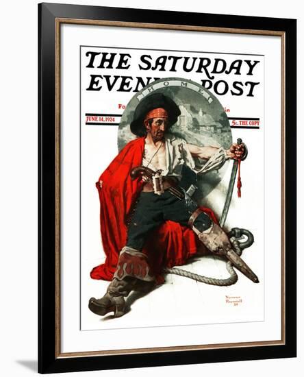 "Thoughts of Home" Saturday Evening Post Cover, June 14,1924-Norman Rockwell-Framed Giclee Print