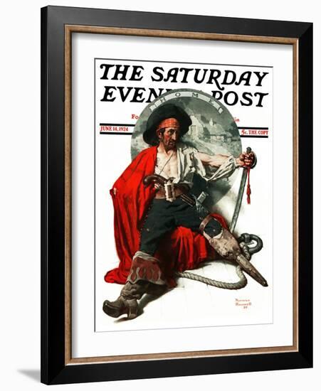 "Thoughts of Home" Saturday Evening Post Cover, June 14,1924-Norman Rockwell-Framed Giclee Print