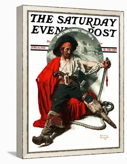 "Thoughts of Home" Saturday Evening Post Cover, June 14,1924-Norman Rockwell-Framed Premier Image Canvas