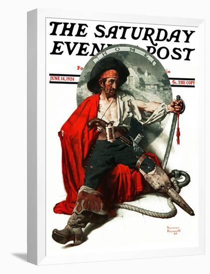 "Thoughts of Home" Saturday Evening Post Cover, June 14,1924-Norman Rockwell-Framed Premier Image Canvas