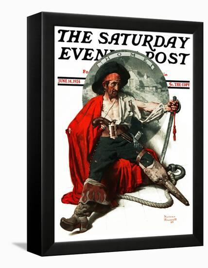 "Thoughts of Home" Saturday Evening Post Cover, June 14,1924-Norman Rockwell-Framed Premier Image Canvas