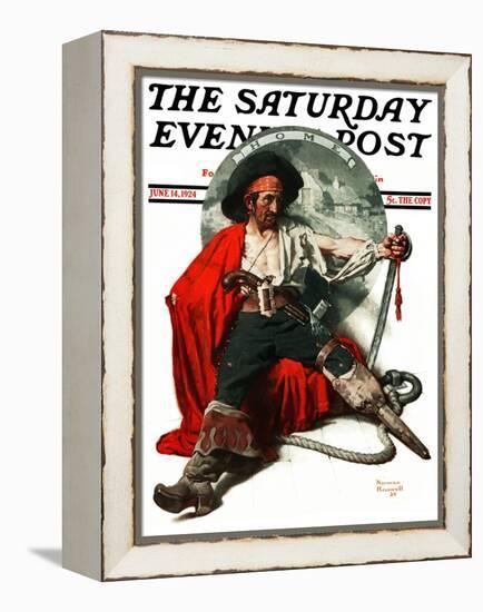 "Thoughts of Home" Saturday Evening Post Cover, June 14,1924-Norman Rockwell-Framed Premier Image Canvas