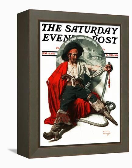 "Thoughts of Home" Saturday Evening Post Cover, June 14,1924-Norman Rockwell-Framed Premier Image Canvas