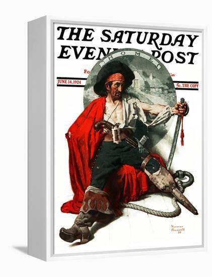 "Thoughts of Home" Saturday Evening Post Cover, June 14,1924-Norman Rockwell-Framed Premier Image Canvas