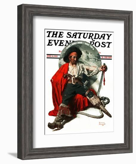 "Thoughts of Home" Saturday Evening Post Cover, June 14,1924-Norman Rockwell-Framed Giclee Print