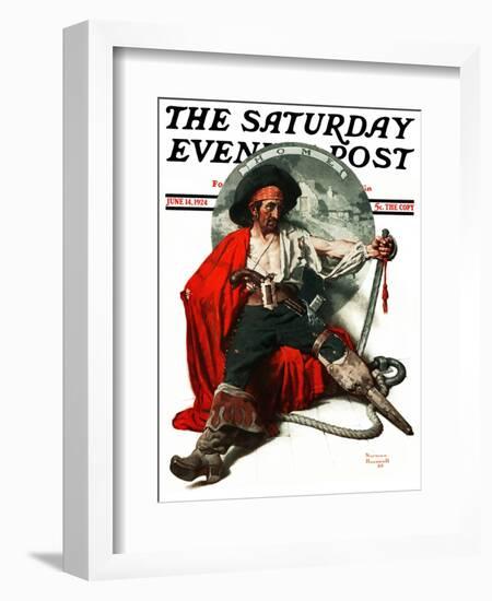 "Thoughts of Home" Saturday Evening Post Cover, June 14,1924-Norman Rockwell-Framed Giclee Print