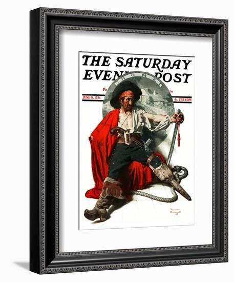 "Thoughts of Home" Saturday Evening Post Cover, June 14,1924-Norman Rockwell-Framed Giclee Print