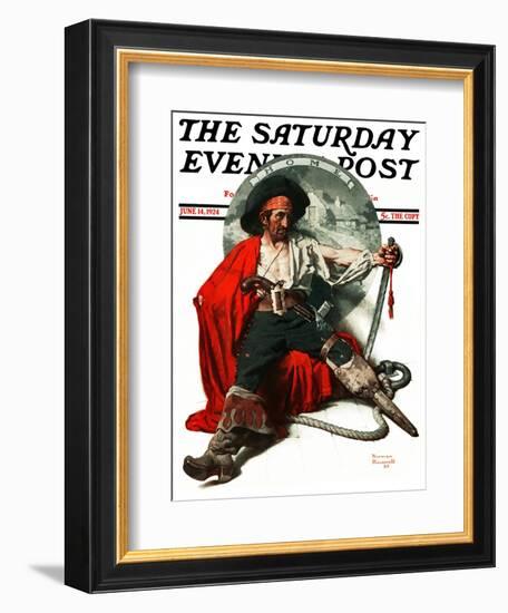 "Thoughts of Home" Saturday Evening Post Cover, June 14,1924-Norman Rockwell-Framed Giclee Print