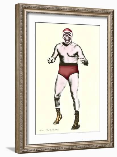 Thousand Masks, Mexican Wrestler--Framed Art Print